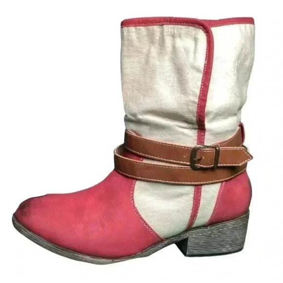 Bucco Women's Red and Brown Boots - Size 8 - Picture 2 of 15